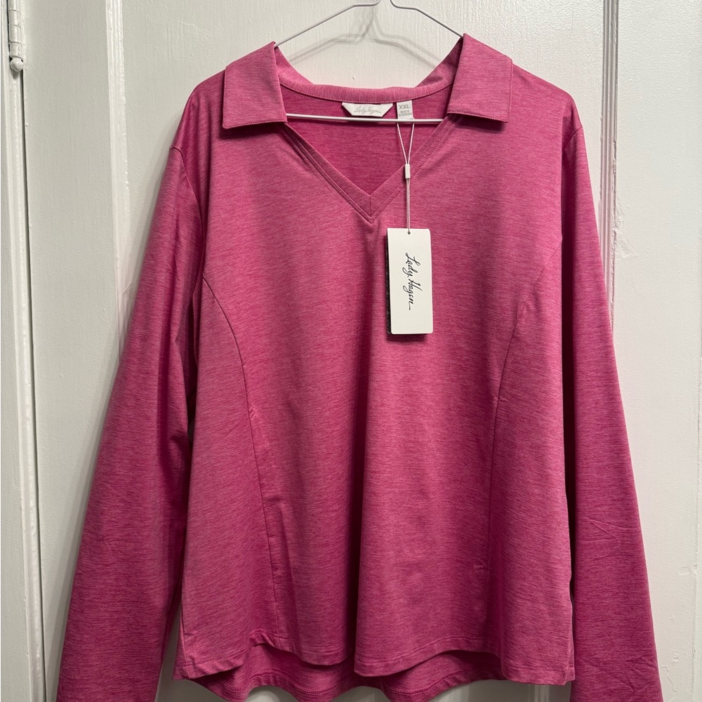 Brand New Lady Hagan Pink Long Sleeve Women’s Golf Polo